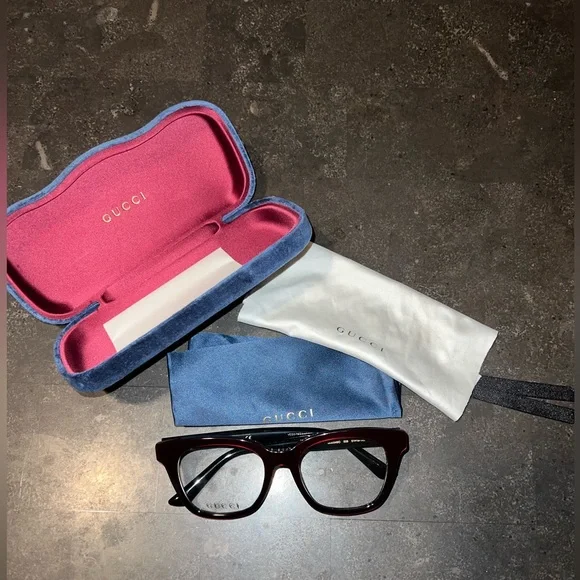 Gucci Women Optical glasses 51-19-145 dark red on black - Picture 5 of 5